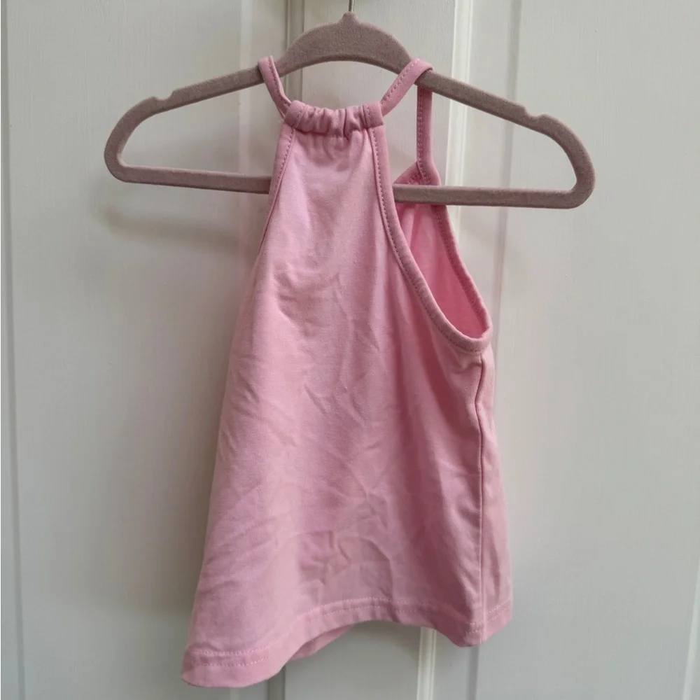 3T Girls Pink & Black Blessed Halter Camisole Top Blouse